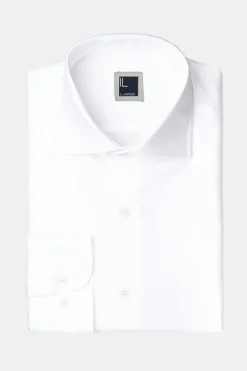 Camicia collo francese nido d’ape - BIANCO