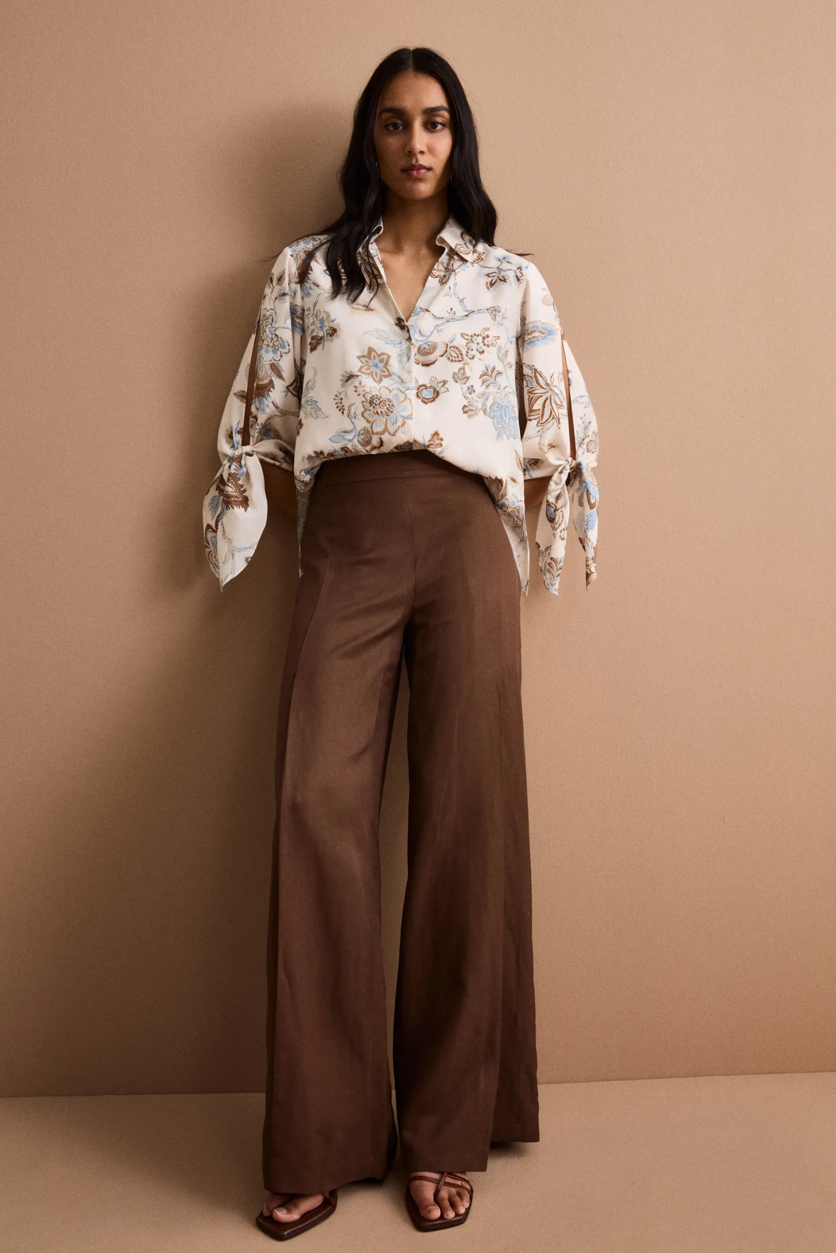 Camicia Habotai da Cerimonia con Fiocco - FANT. MARRONE