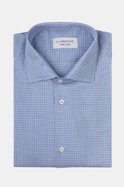 Camicia in Fantasia Slim Fit - AZZURRO QUADRI