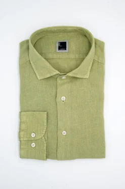Camicia in Lino Slim Fit - SALVIA