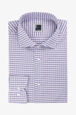 Camicia microfantasia slim - GLICINE QUADRI