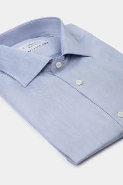 Camicia Regular Collo Francese - AZZURRO