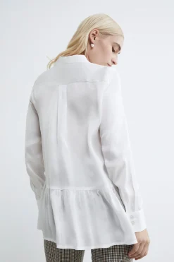 Camicia satinata elegante - PANNA
