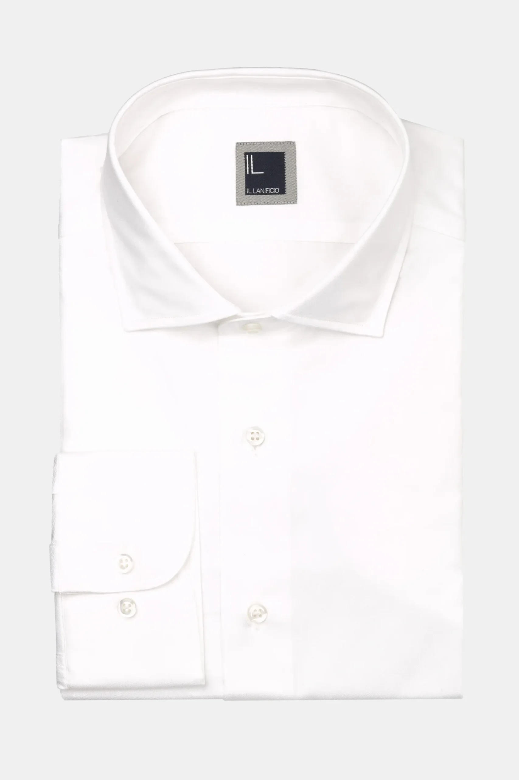 Camicia slim twill collo francese - BIANCO