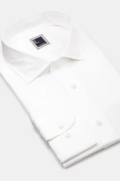 Camicia slim twill collo francese - BIANCO