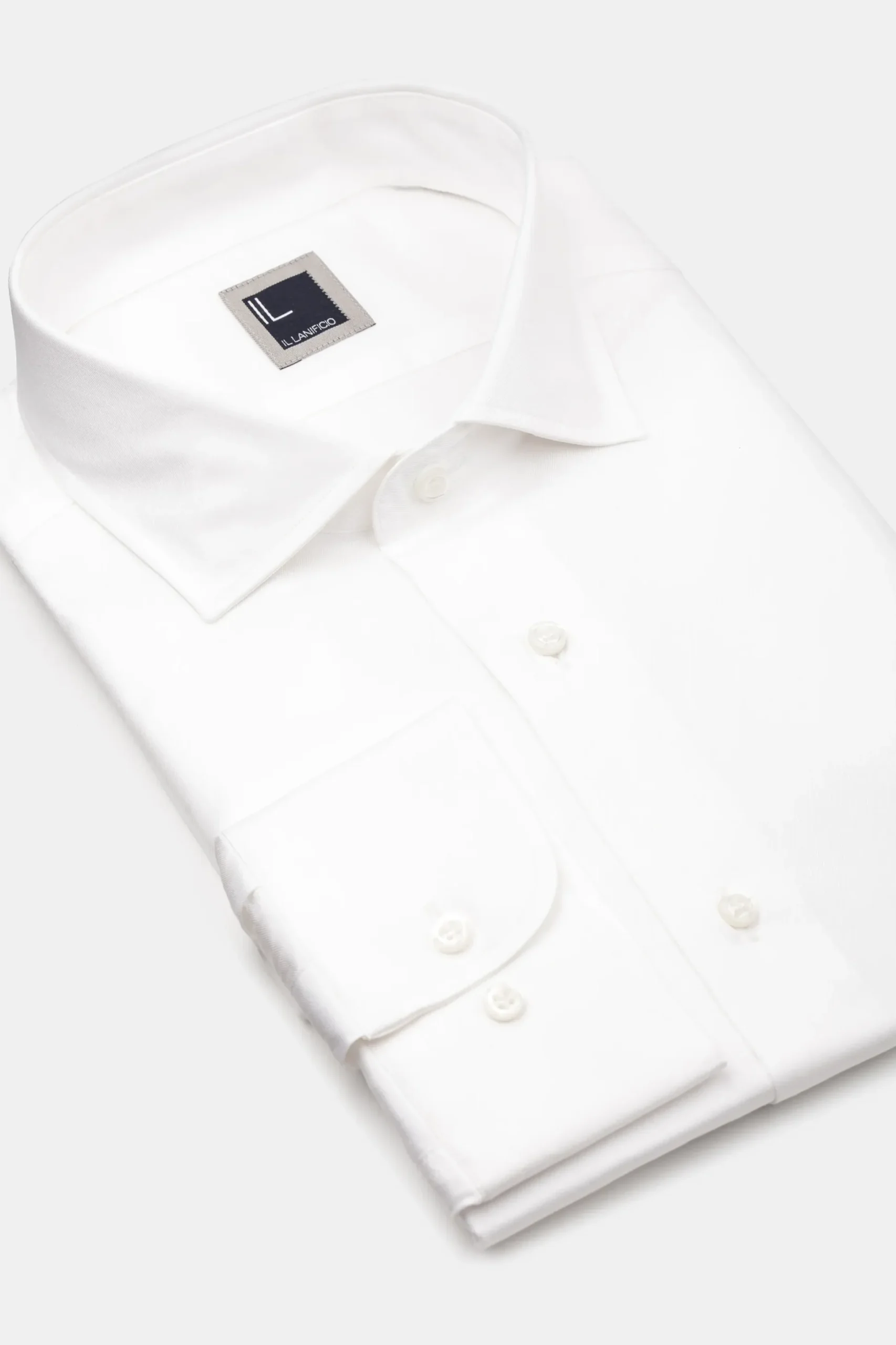 Camicia slim twill collo francese - BIANCO