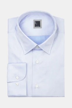 Camicia twill collo classico - AZZURRO