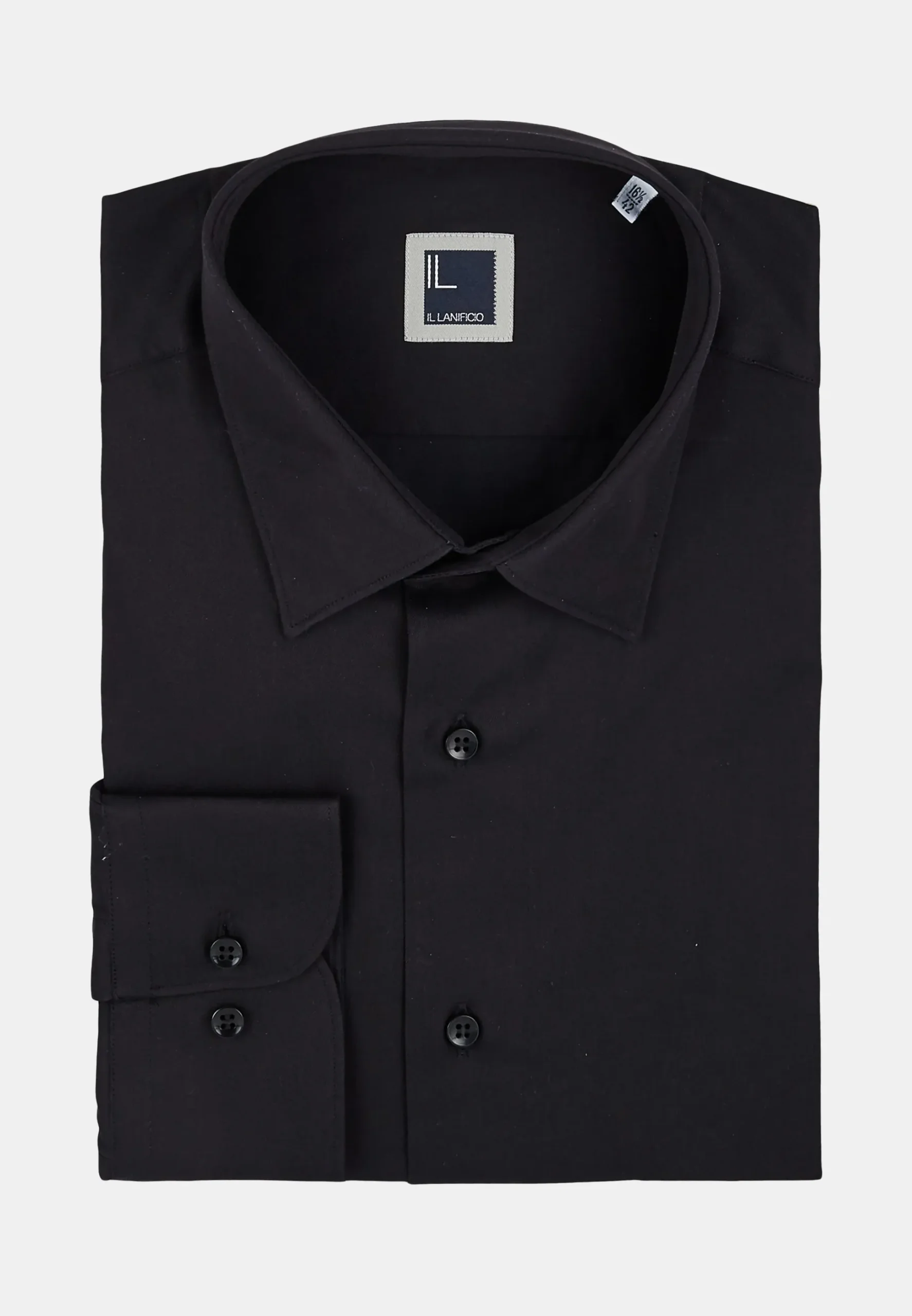 Camicia twill collo classico - NERO