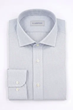 Camicia Uomo Regular Fit in Cotone - BLU MICROEFFETTO