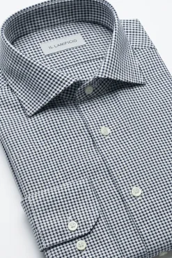 Camicia Uomo Slim Fit - BLU MICROEFFETTO