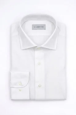 Camicia Uomo Slim in Cotone Doppio Ritorto - BIANCO OPERATO