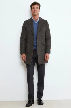 Cappotto Check in Lana e Cashmere - MARRONE QUADRI