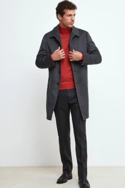 Cappotto Foderato in Cashmere - GRIGIO