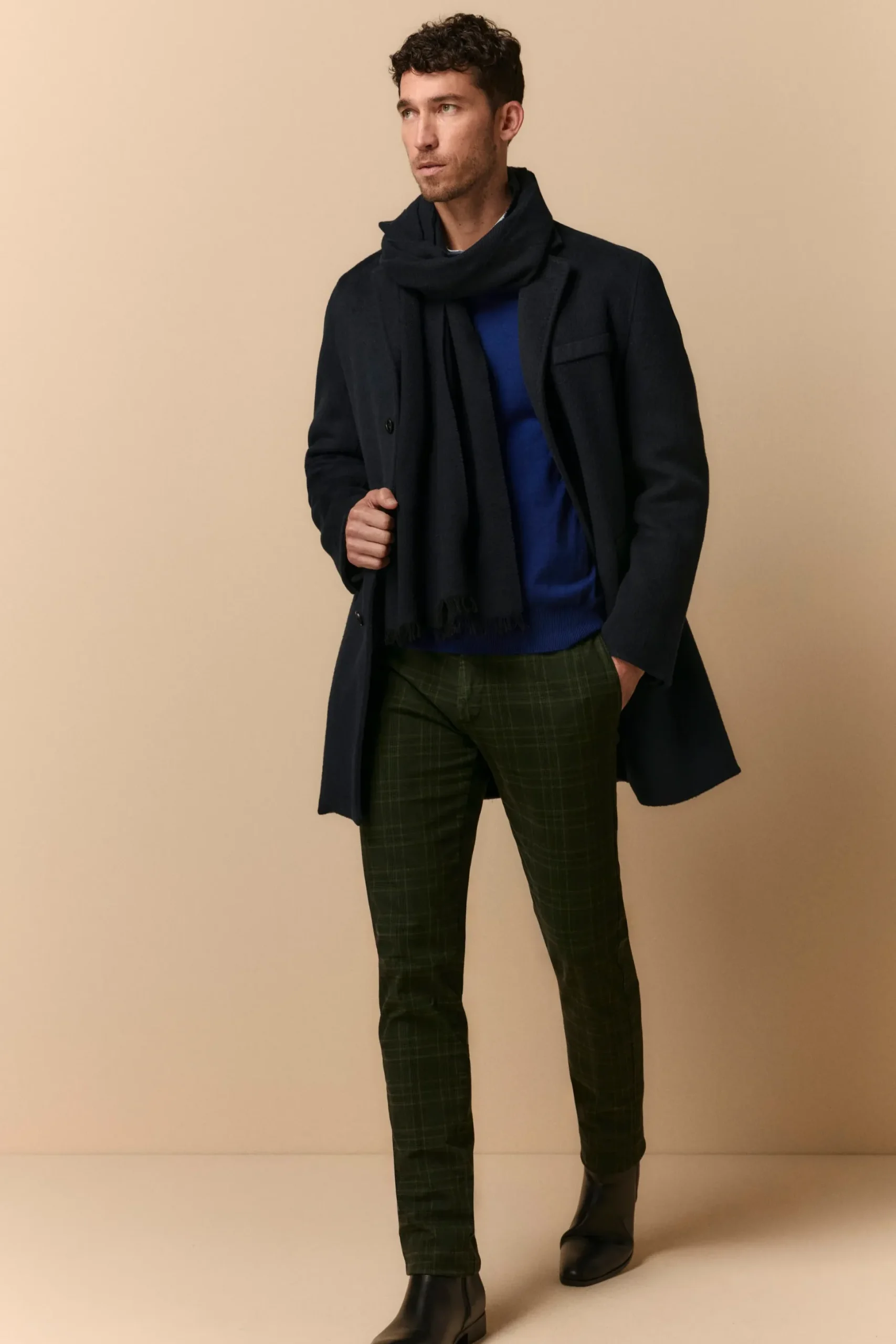 Cappotto in Lana con Gilet in Piuma - BLU