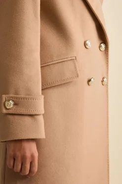 Cappotto Lungo Doppiopetto in Misto Lana e Cahsmere - CAMMELLO
