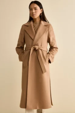 Cappotto lungo in lana e cashmere - CAMMELLO