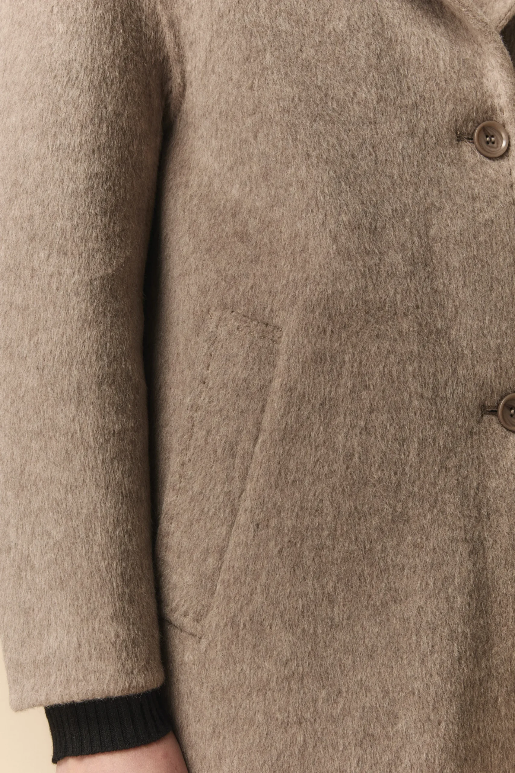 Cappotto Midi in Lana Imbottito - BEIGE