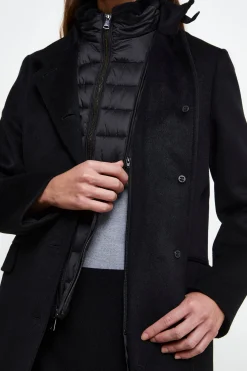 Cappotto midi in lana - NERO
