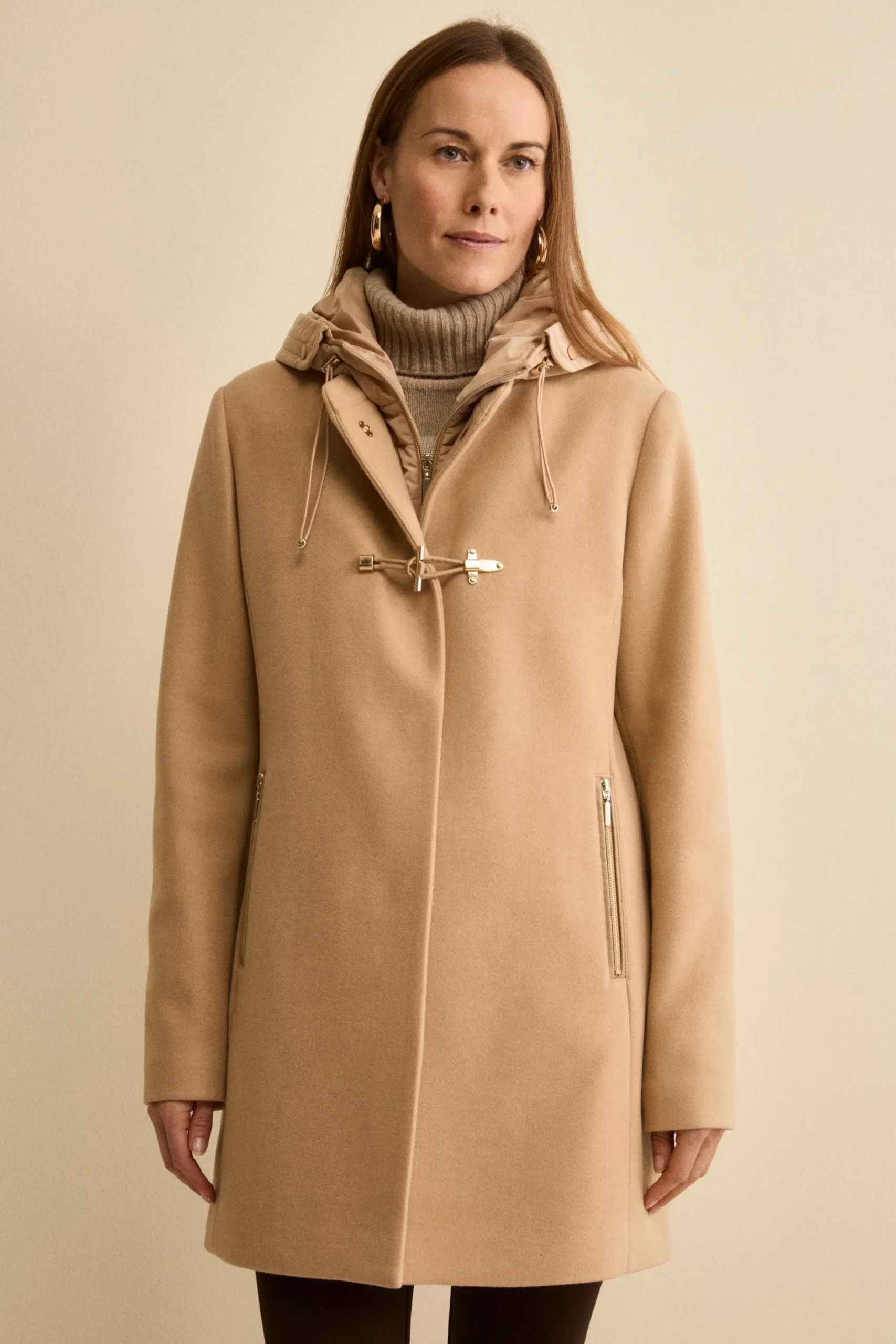 Cappotto Midi in Misto Lana con Alamaro - CAMMELLO