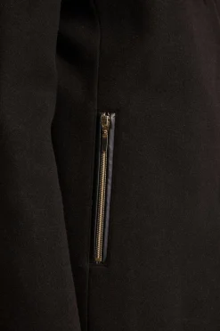 Cappotto Midi in Misto Lana con Alamaro - NERO