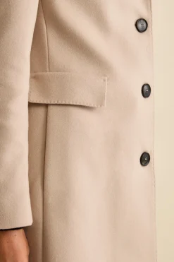 Cappotto Midi Sancrato in Misto Lana e Cashmere - GESSO