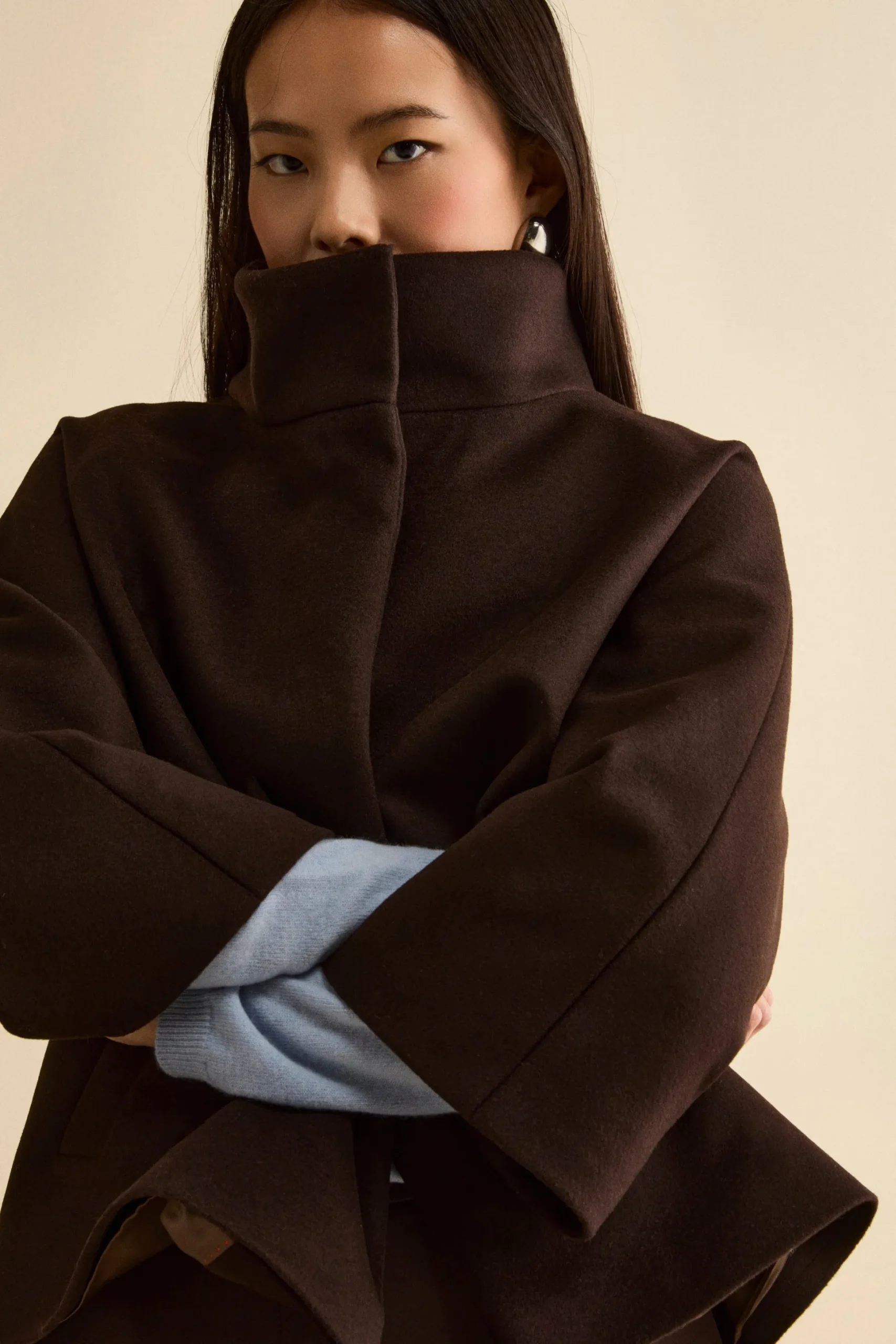 Cappotto Over Corto in Misto Lana e Cashmere - T.MORO