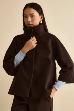 Cappotto Over Corto in Misto Lana e Cashmere - T.MORO