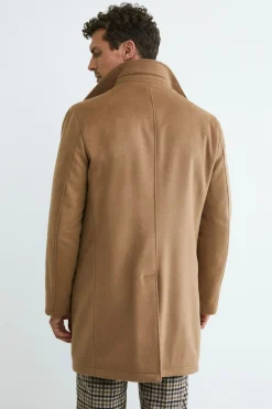 Cappotto trapuntato in lana - CAMMELLO