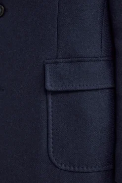 Cappotto Twill in Lana - BLU