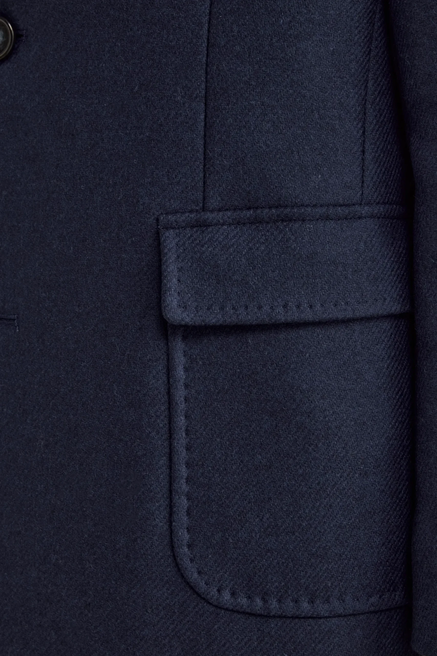 Cappotto Twill in Lana - BLU