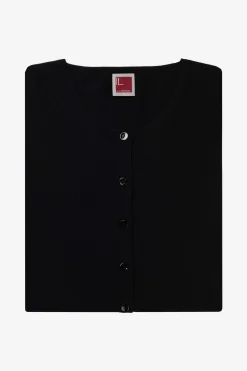 Cardigan corto con bottoni - NERO