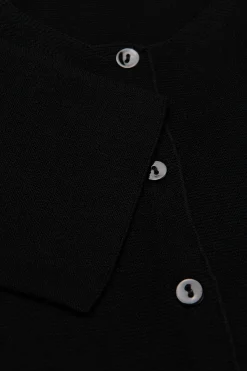Cardigan corto con bottoni - NERO