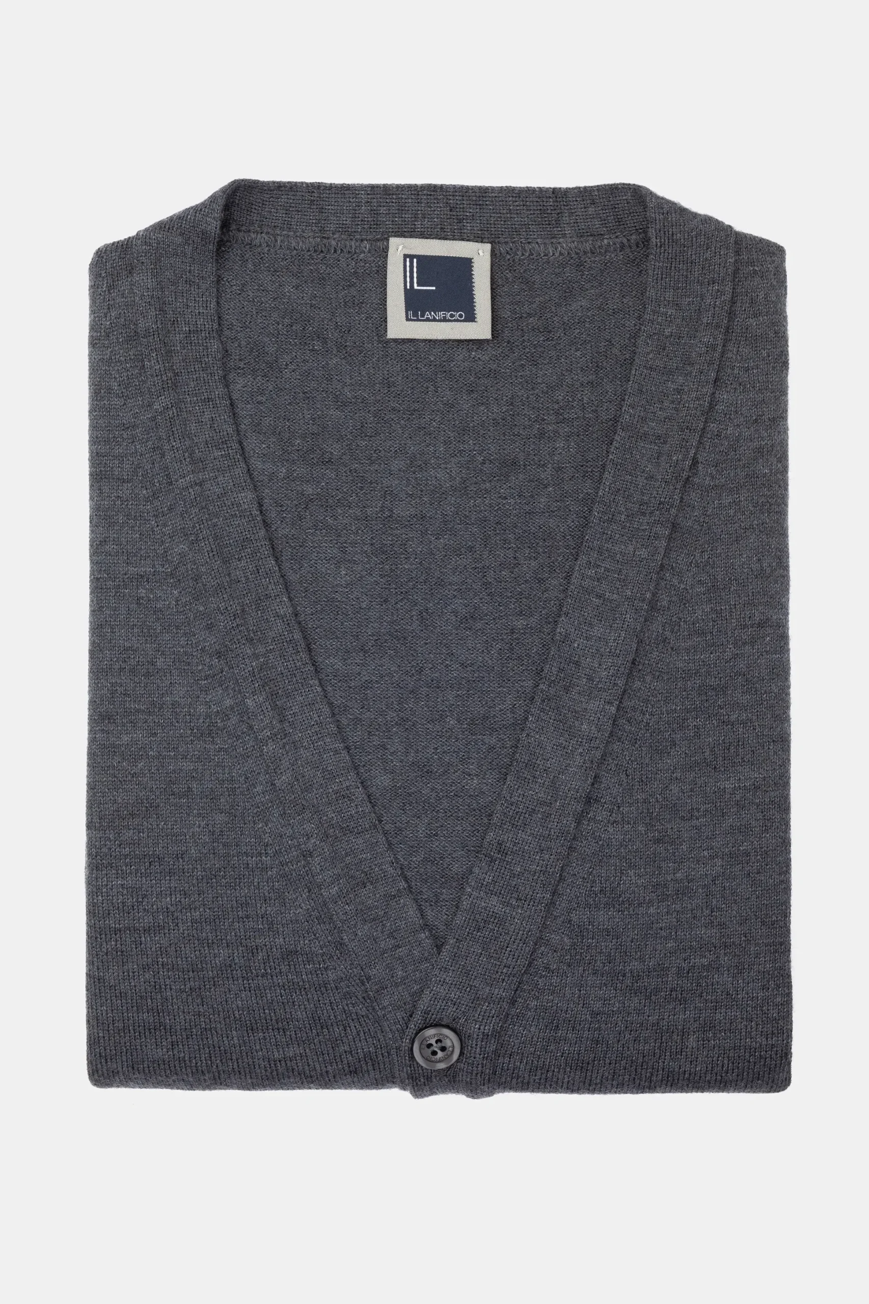 Cardigan in lana con bottoni - ANTRACITE