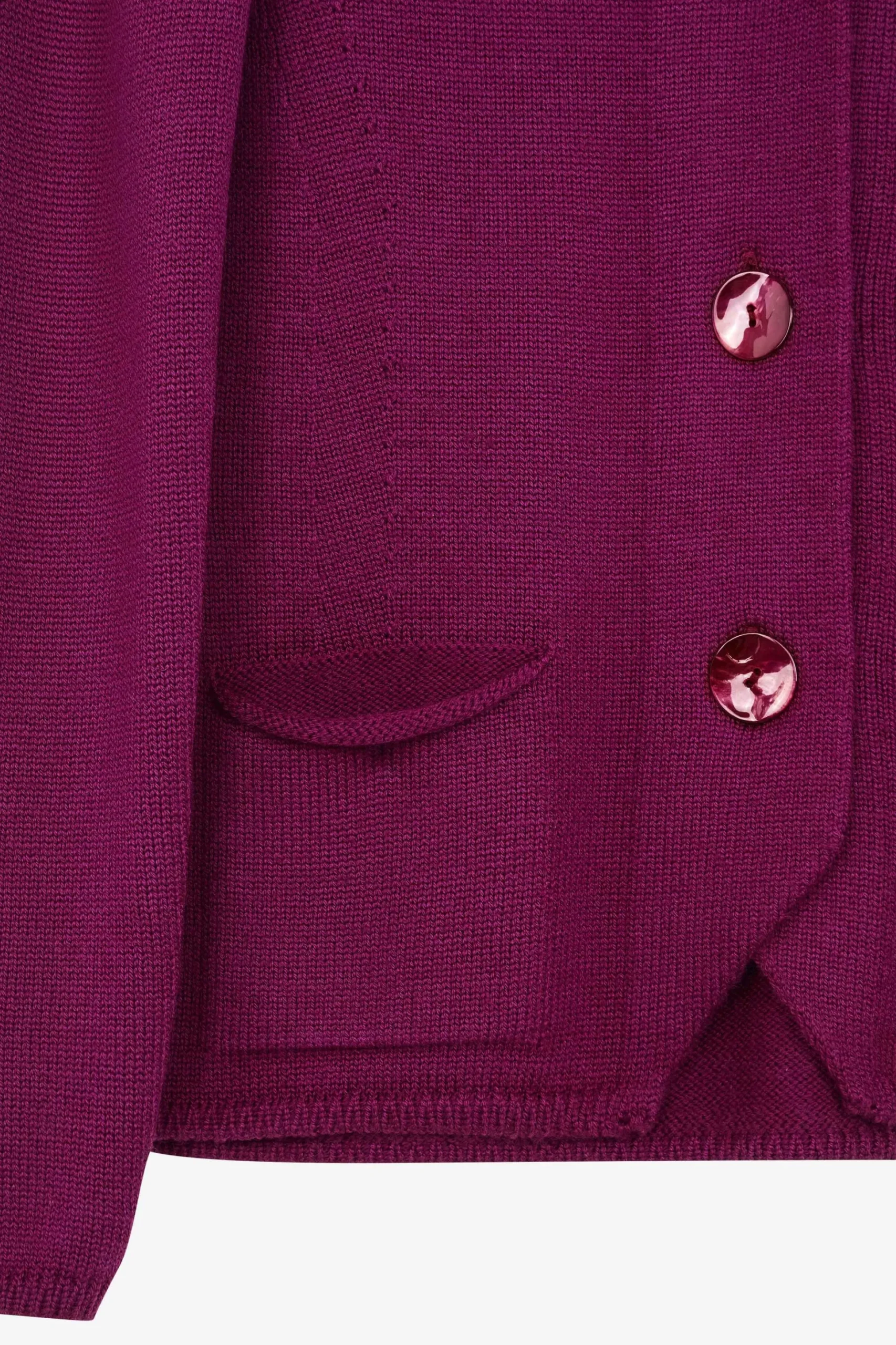 Cardigan in lana con bottoni - CICLAMINO