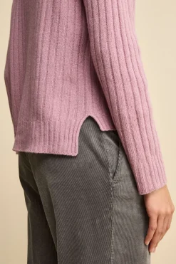 Dolcevita in Lana e Cashmere con Treccia - LILLA