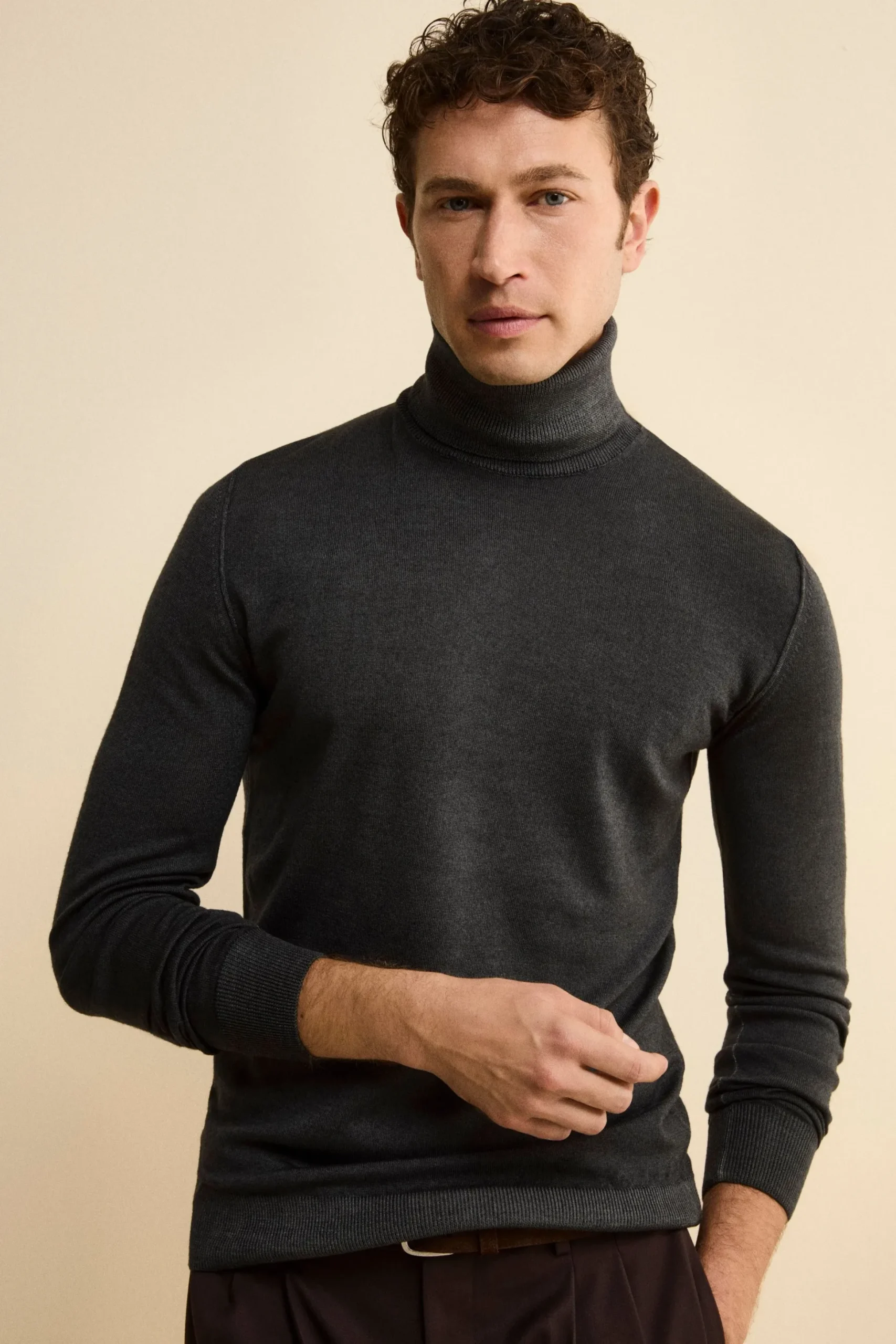 Dolcevita Uomo in Lana Merino - GRIGIO SCURO