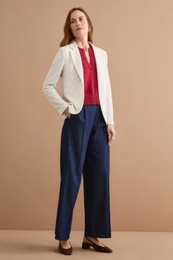 Giacca Aperta in Misto Cotone Bouclé con Lurex - BIANCO