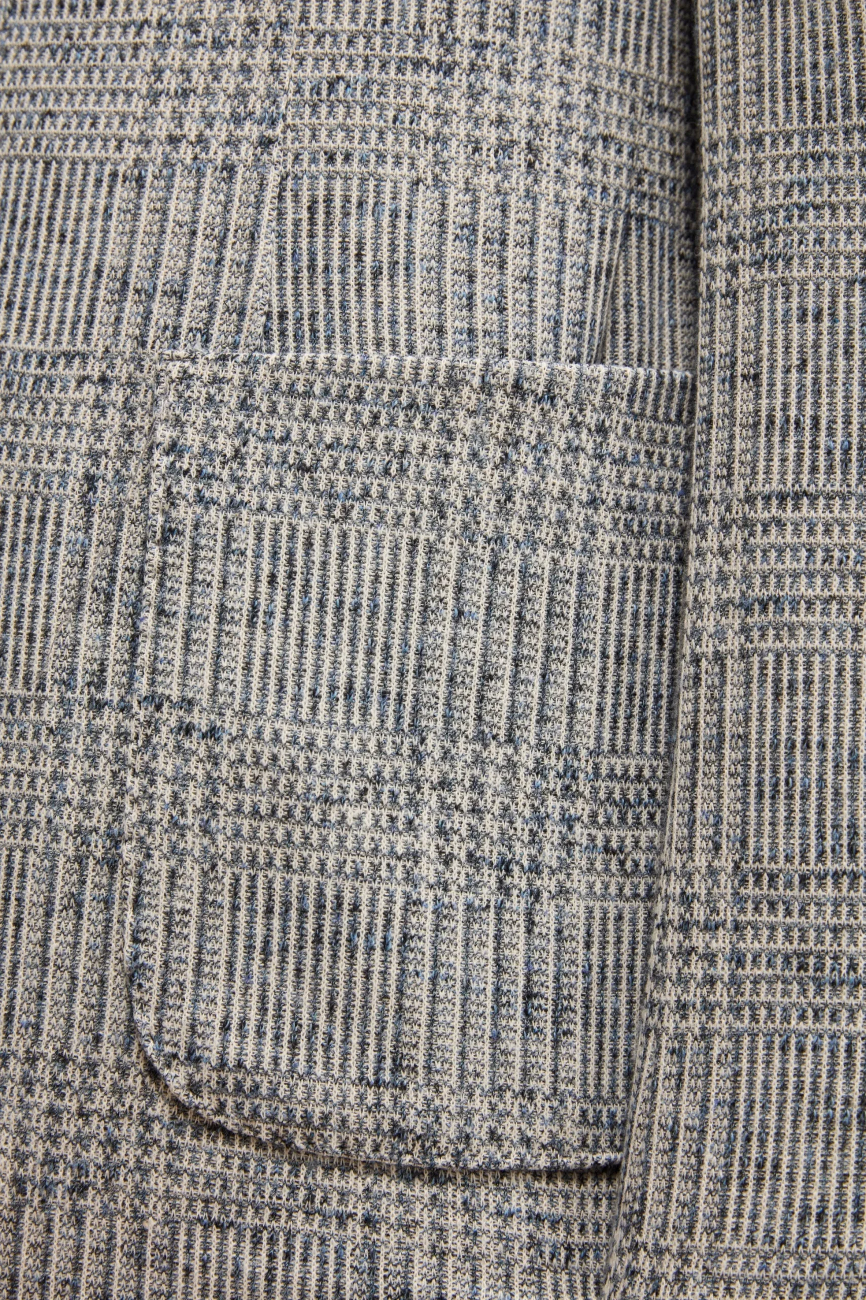 Giacca Check in Jersey - BLU/BIANCO