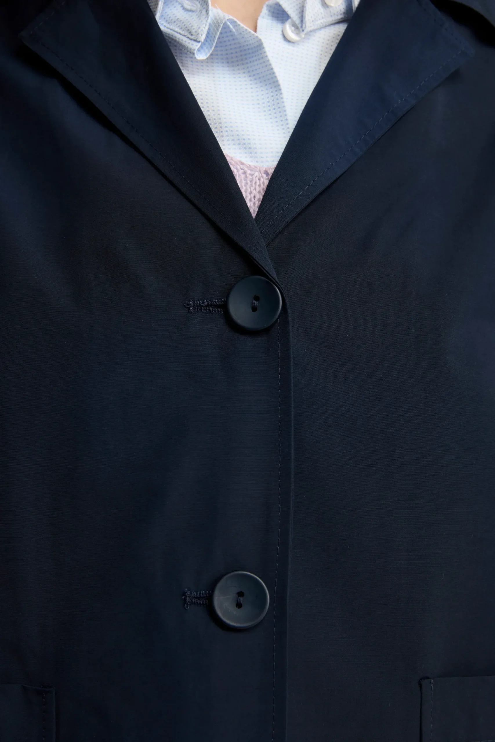 Giacca Impermeabile Sfoderata in Misto Cotone - BLU