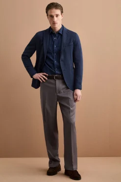 Giacca Monopetto Slim Fit con Revers Classico - BLU