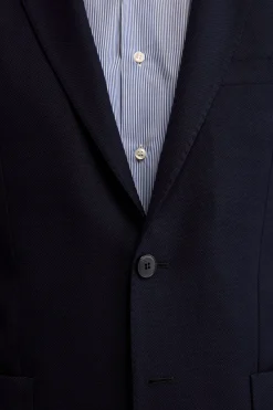 Giacca Slim Fit Monopetto in Lana Vergine - BLU