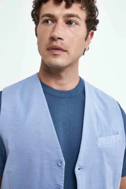 Gilet Casual in Cotone - AZZURRO