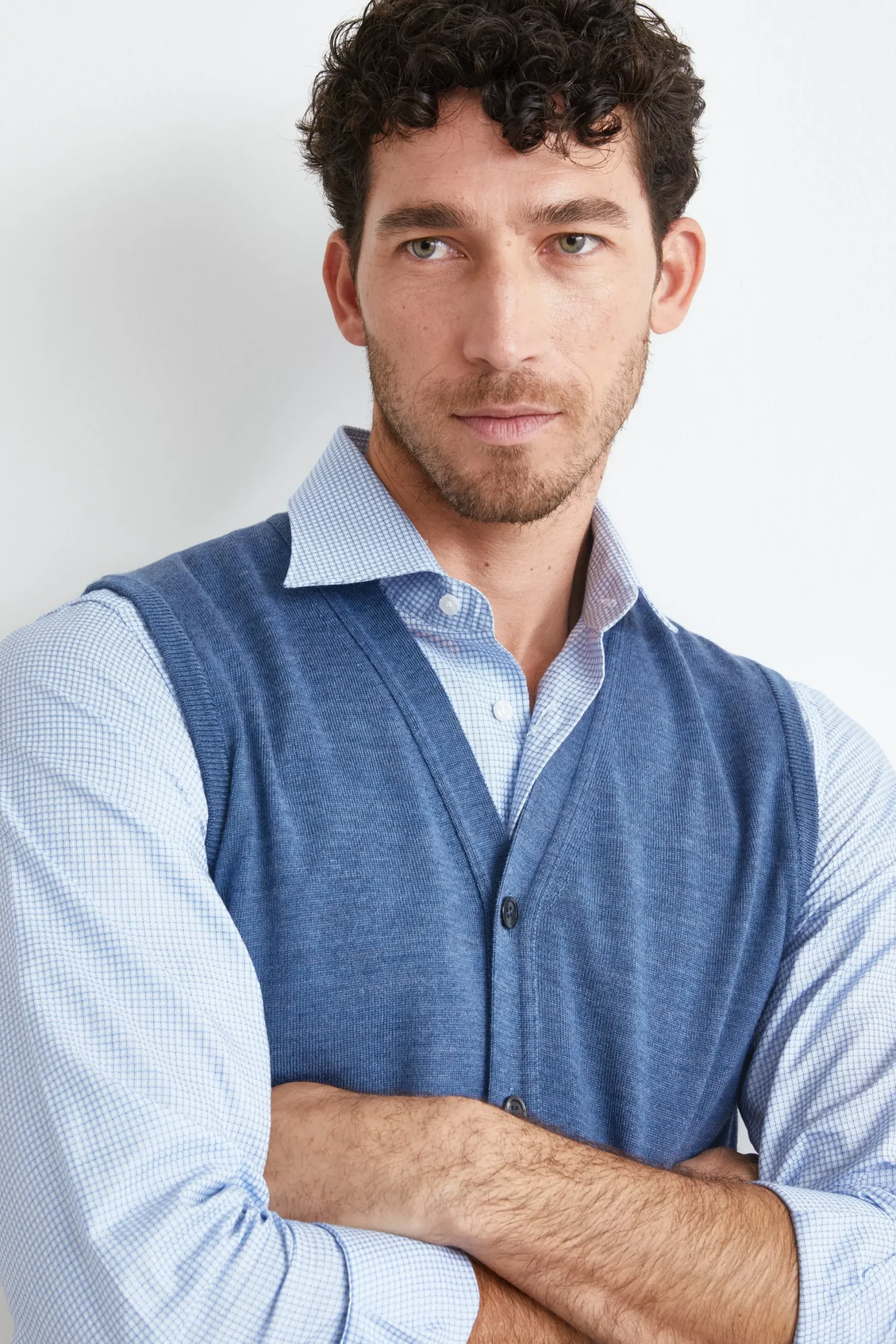 Gilet con Bottoni in Lana merino - JEANS