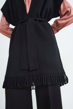 Gilet con frange - NERO