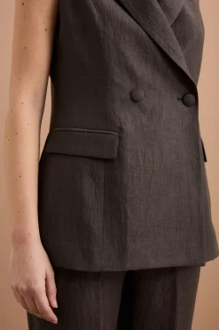 Gilet Doppiopetto in Misto Lino - T.MORO