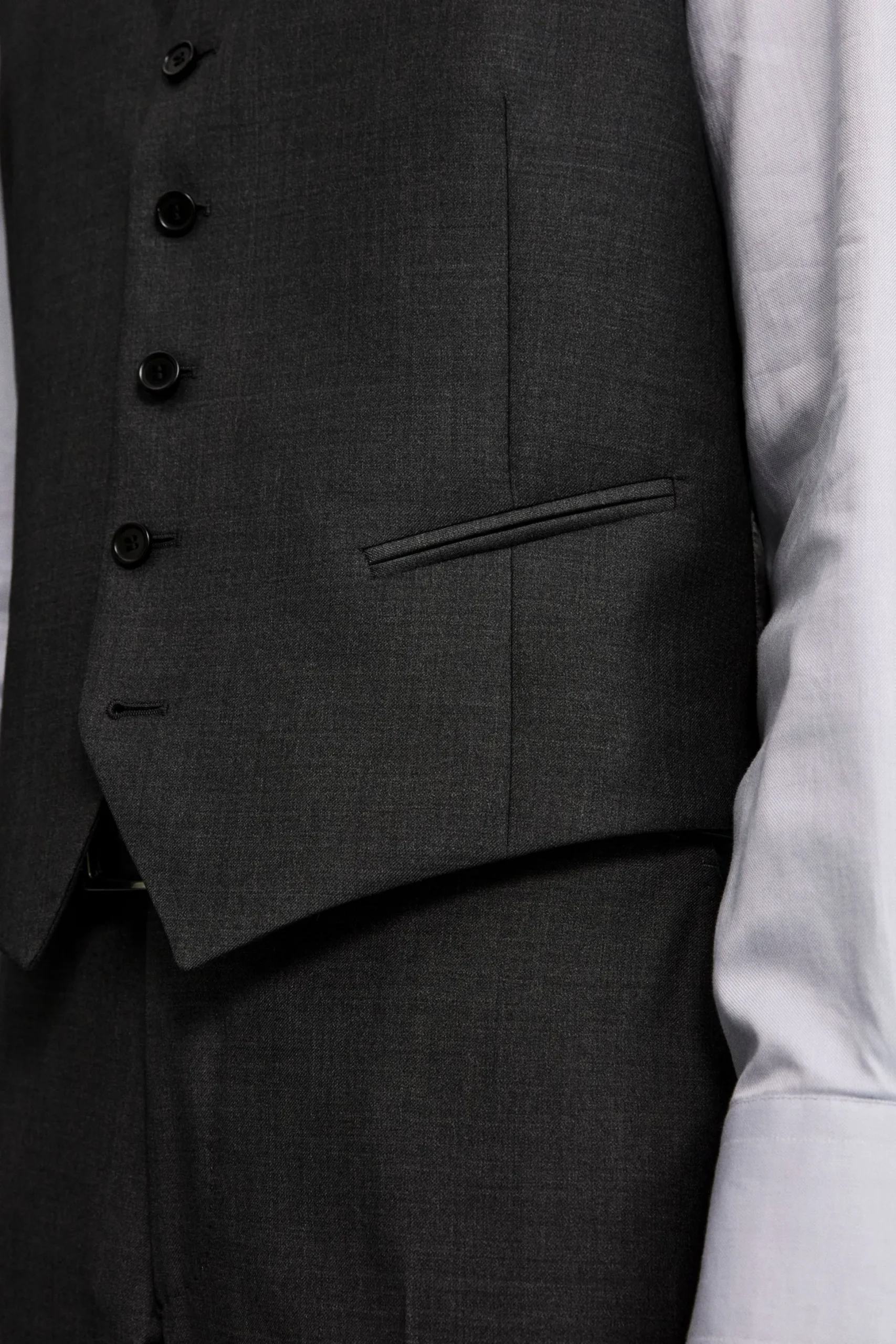 Gilet Elegante in Lana Vergine - ANTRACITE
