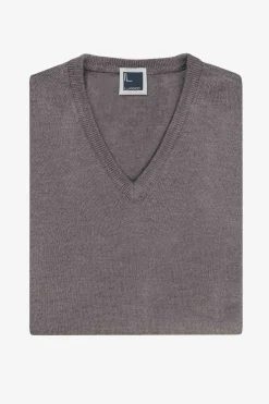 Gilet in lana scollo a V - TORTORA