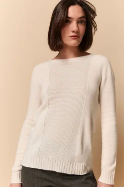 Girocollo Lurex in Lana e Cashmere - PANNA