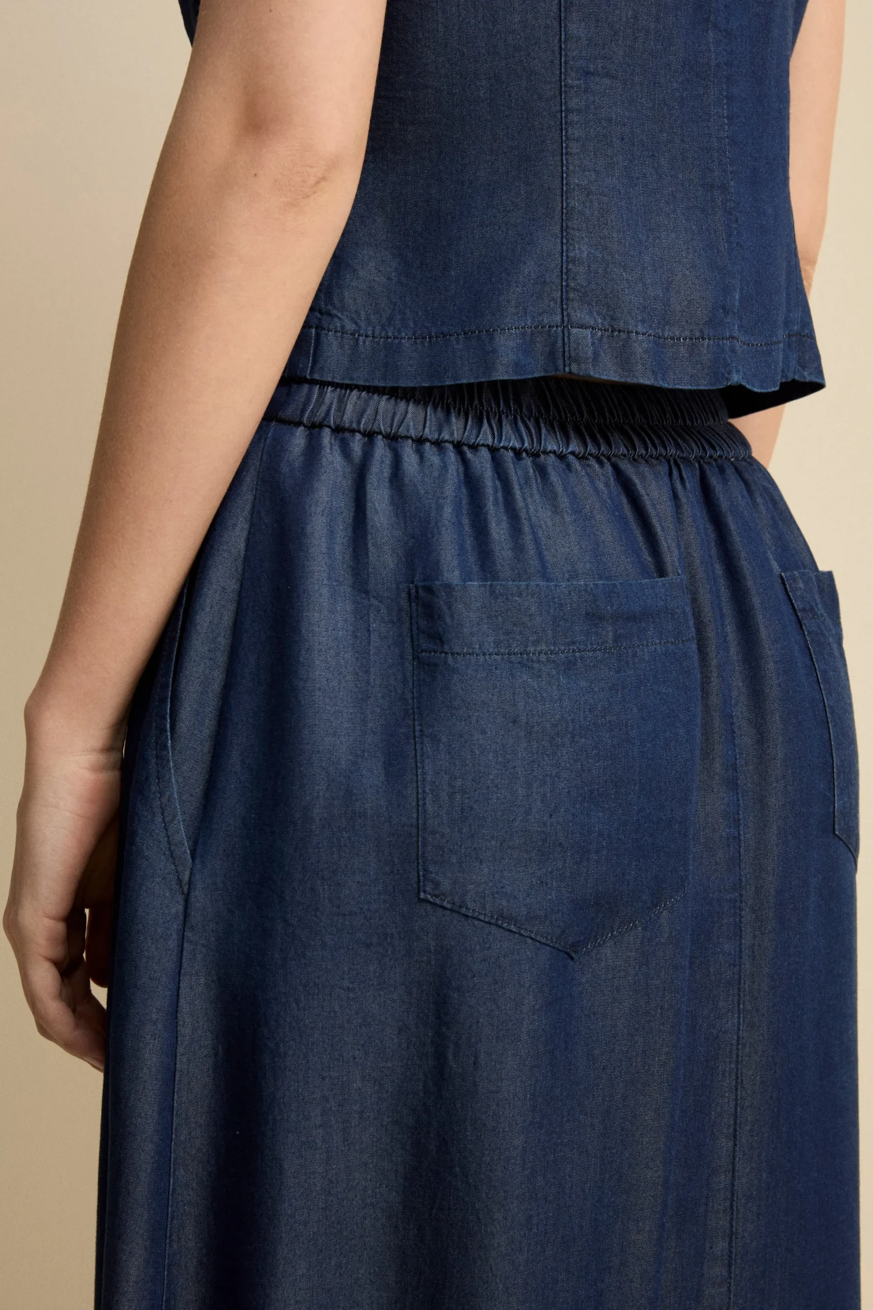 Gonna Fluida con Tasche - BLU