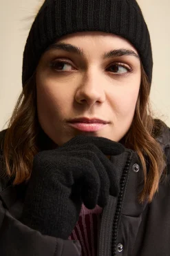 Guanti in cashmere - NERO